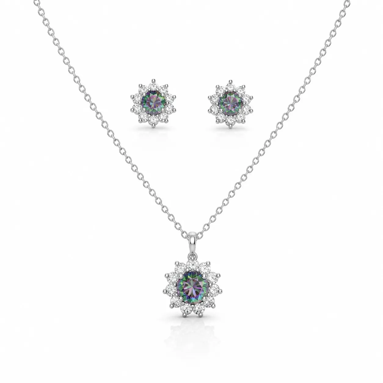 Oravelux Mystic Halo Moissanite Kolye