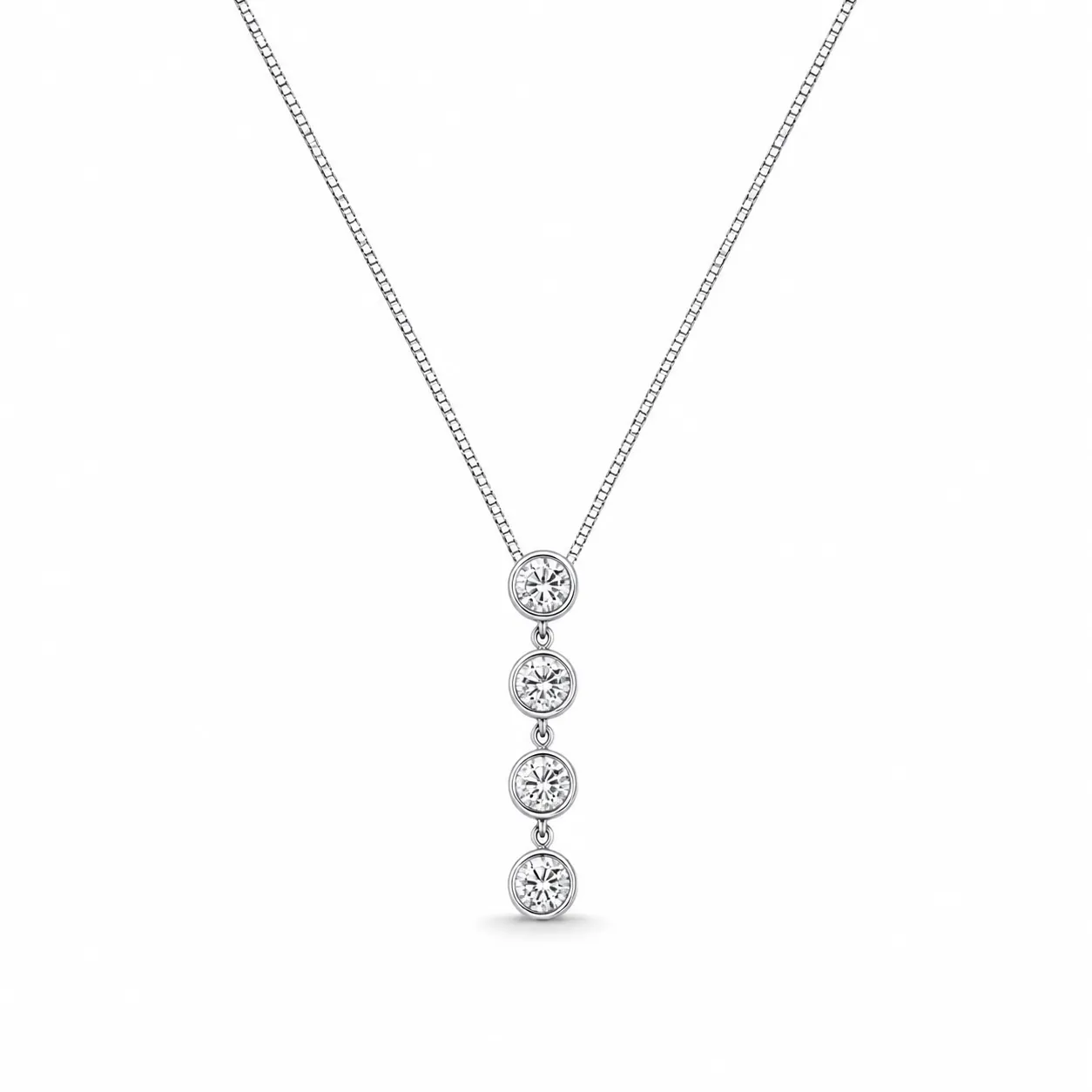 Oravelux Damla Sıralı Moissanite Kolye