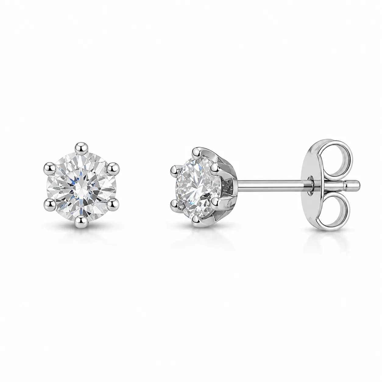 Oravelux Bezel Tektaş Moissanite Küpe