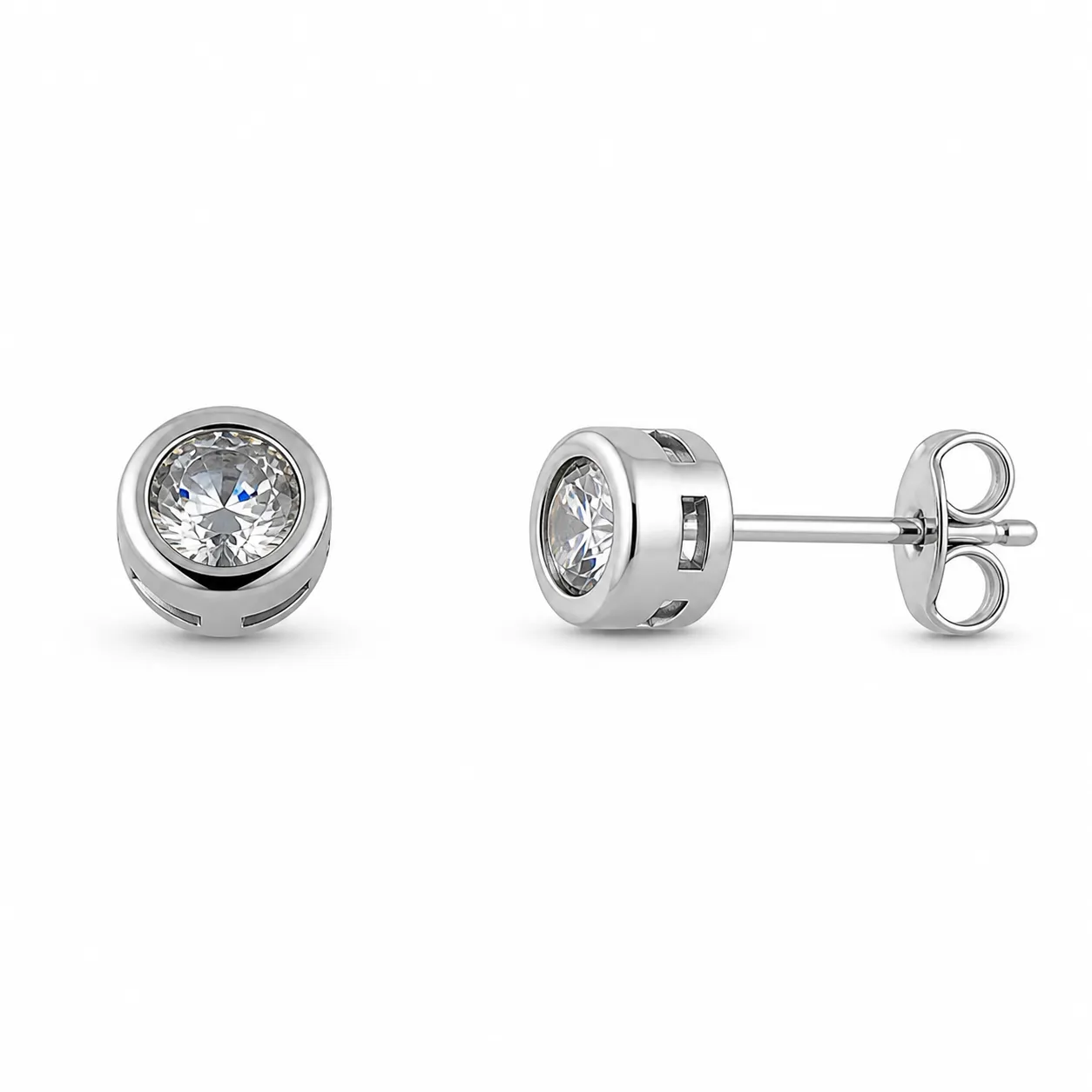Oravelux Bezel  Moissanite Küpe